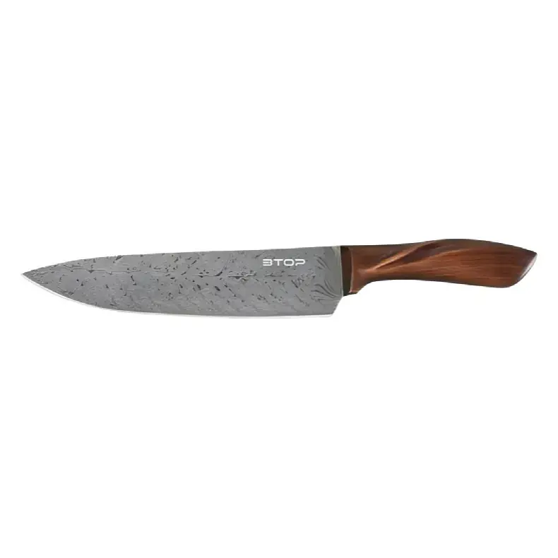 Faca do Chef com Padrão Damasco e Cabo Acobreado 34 cm — imagem 1 de 2