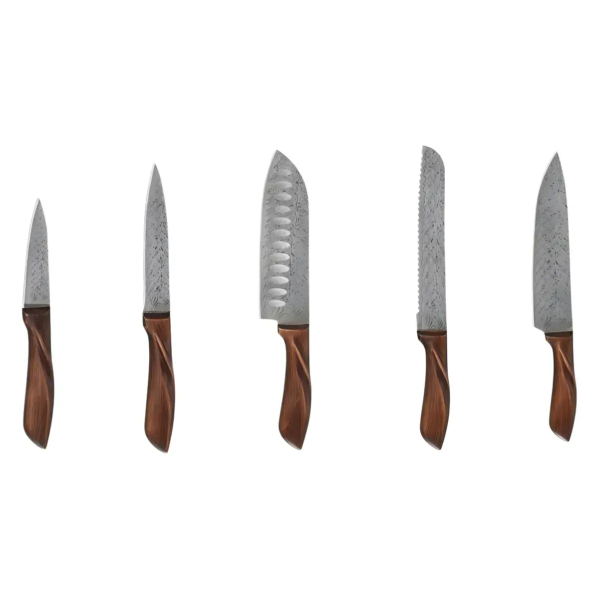 Faca do Chef com Padrão Damasco e Cabo Acobreado 34 cm — imagem 2 de 2