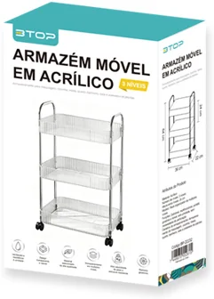 Organizador móvel de acrílico com rodinhas — imagem 2 de 2
