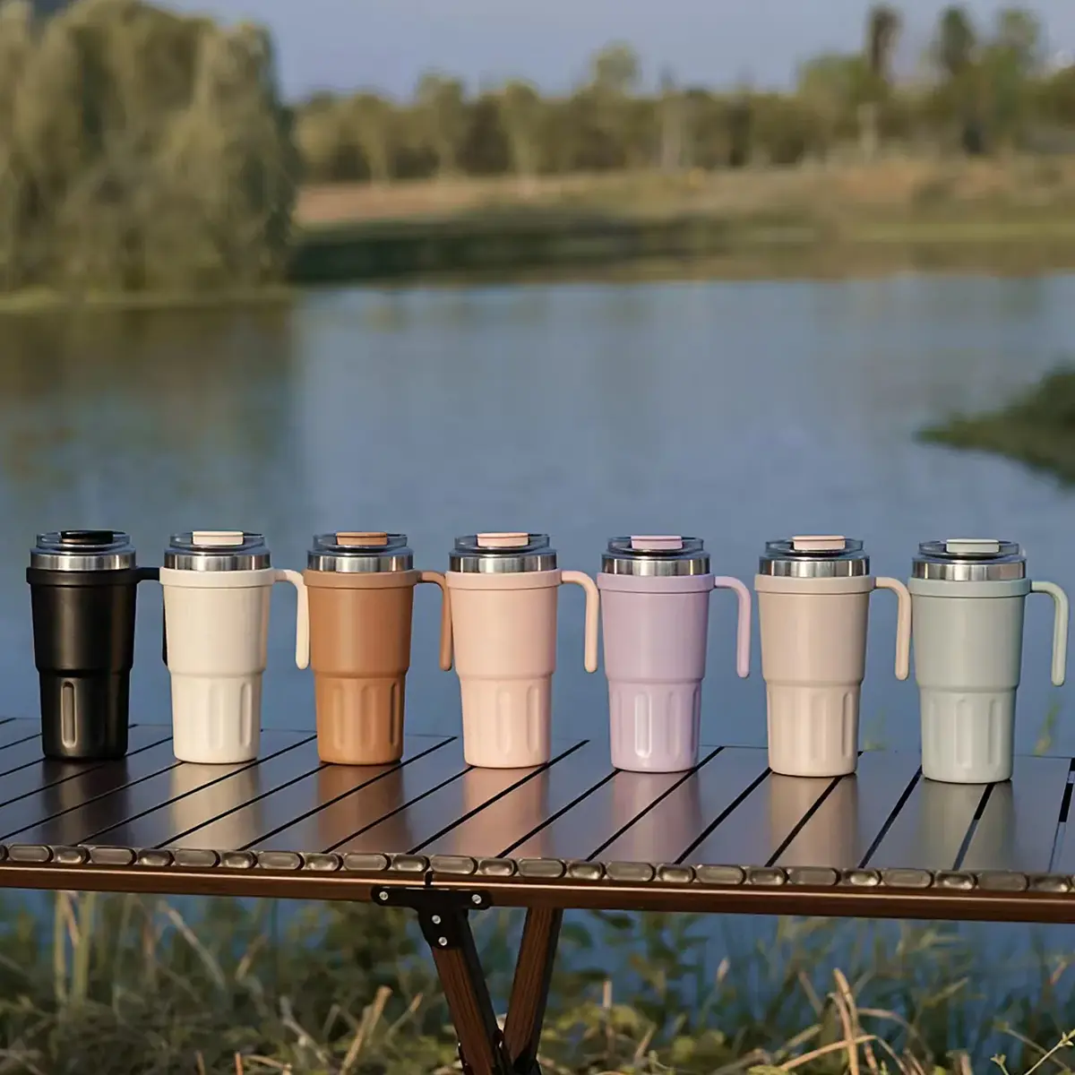 Caneca Térmica 600 ml com Alça e Tampa Deslizante — imagem 5 de 6