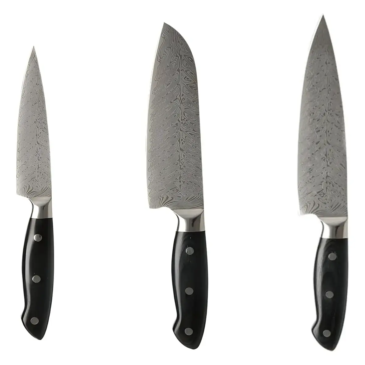 Faca do Chef com Padrão Damasco e Cabo Preto 33,5 cm — imagem 2 de 2